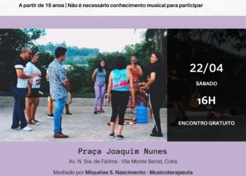 No sábado (22) acontece o 2º encontro do projeto SubverSom de musicoterapia em Cotia