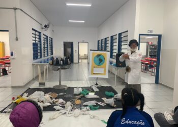 Por meio da arte crianças aprendem sobre o lixo resíduos e descarte correto