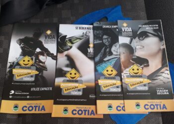 Settrans distribui material informativo na região central de Cotia