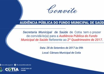 Dia 28/09 tem audiência pública do Fundo Municipal de Saúde   