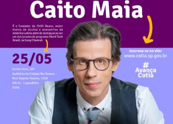 Caito Maia, da Chilli Beans, está confirmado na programação do #AvançaCotia. Inscrições abertas