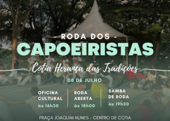 Dia 8 de julho tem mais uma edição do projeto “Roda dos Capoeiristas de Cotia”