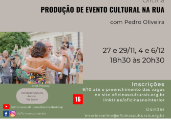 Inscrições abertas para oficinas culturais gratuitas e on-line em parceria com a Poiesis