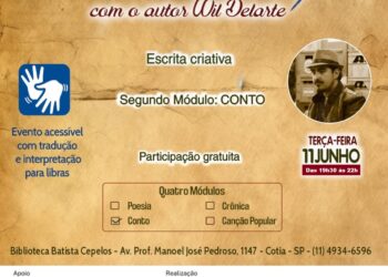 Dia 11/06 acontece a segunda oficina do ‘Laboratório de Prática Textual’ com Wil Delarte