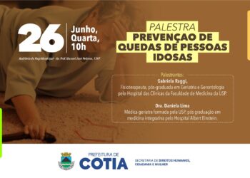 Cotia celebra Dia Mundial de Prevenção de Quedas de Pessoas Idosas com palestra aberta ao público
