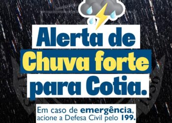  Até domingo, 2/02, Cotia e região estão sob alerta para fortes chuvas