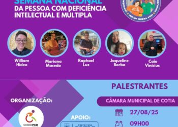 Cotia terá palestra ‘Deficiência não define. Oportunidade transforma’ no dia 27, na Câmara Municipal