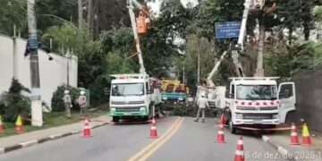 Avenida São Camilo totalmente interditada para reparo da Enel