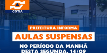 Nota oficial: aulas suspensas na rede municipal na manhã de segunda-feira (14)
