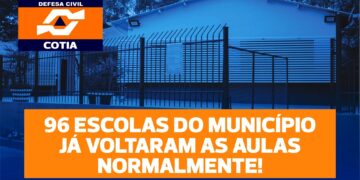 Nota oficial: 96 escolas municipais de Cotia retomaram as aulas nesta segunda-feira (14)